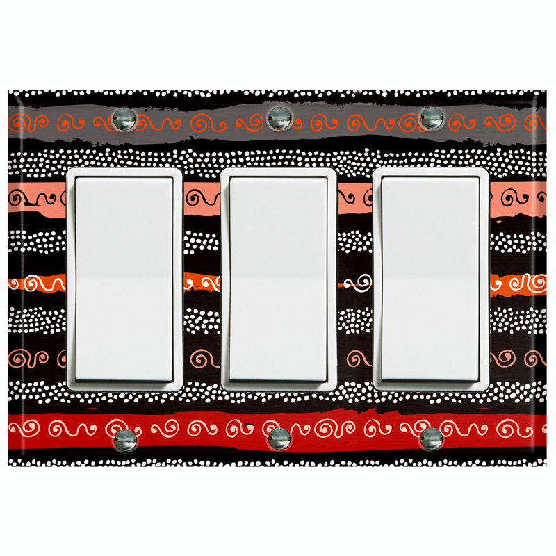 Patterned 3 - Gang Toggle Light Switch Standard Wall Plate