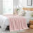 Reversible Essential Knit Throw Blanket Soft Feather Yarn Blankets Solid Color-112611148-112611150