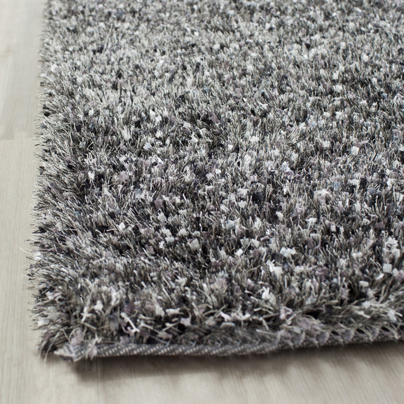 Delane Handmade Tufted Charcoal Area Rug, Square 7'