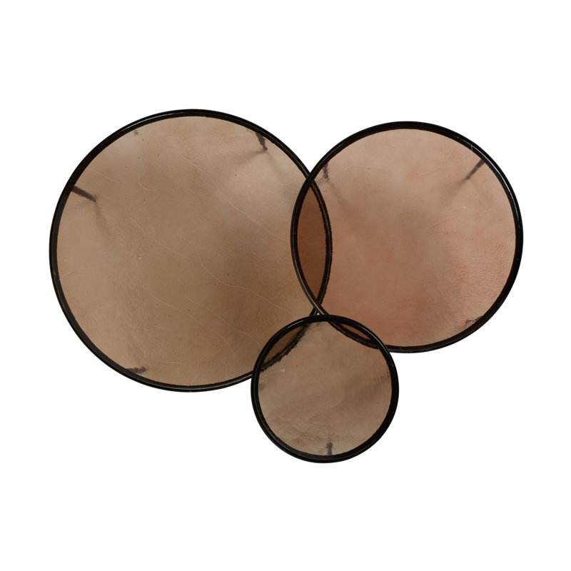 Yoko Nesting Set Of 3-Smoked Brown Cast Glass