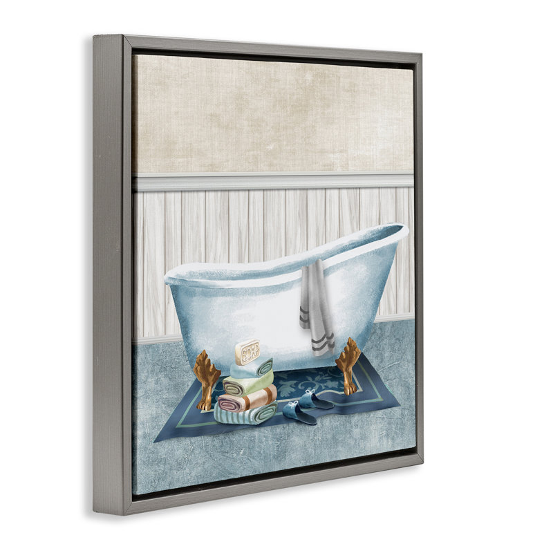 Cadre flottant confortable pour baignoire sur pattes, design Conrad Knutsen, H 18 po x l 18 po, Cadre flottant gris lustré