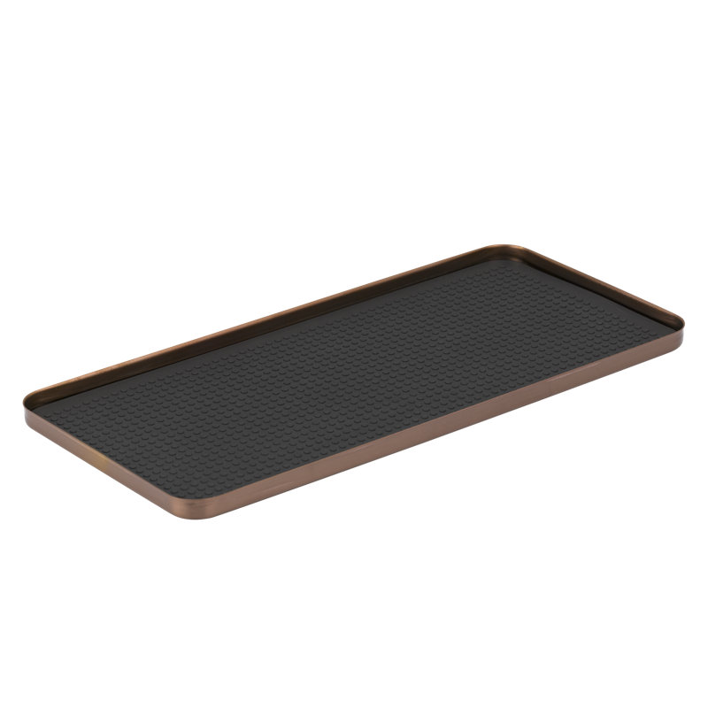 Modern Edge 11 in. x 5 in. Cocktail Serving Tray, Rose Gold