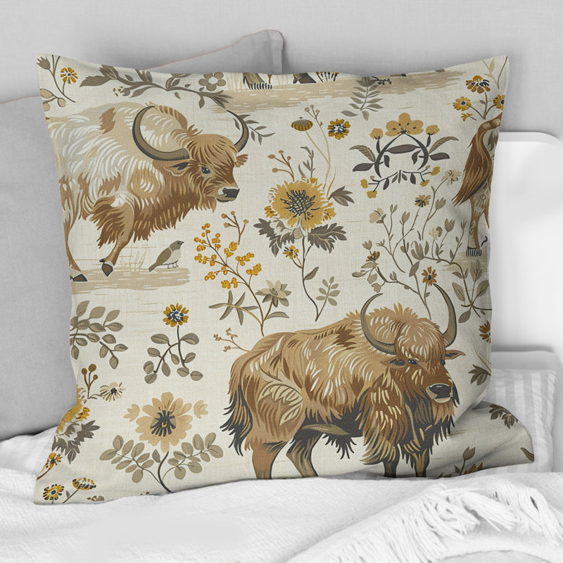 Coussin Beige, H 18 po x l 18 po