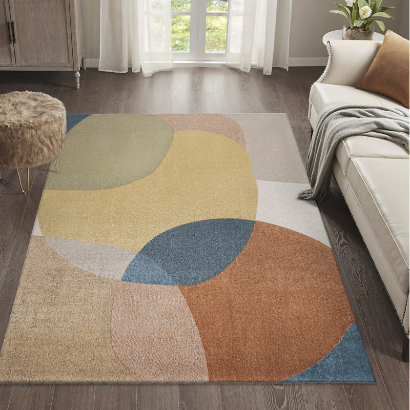 Tapis multicolore lavable à la machine Pebble, Rectangle 7 pi 10 po x 10 pi
