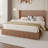 King Size Hydraulic Lift Storage Bed - Rustic Brown Wood Platform Bed Frame with 1000lb Capacity, No Box Spring Needed, American Artsy Design