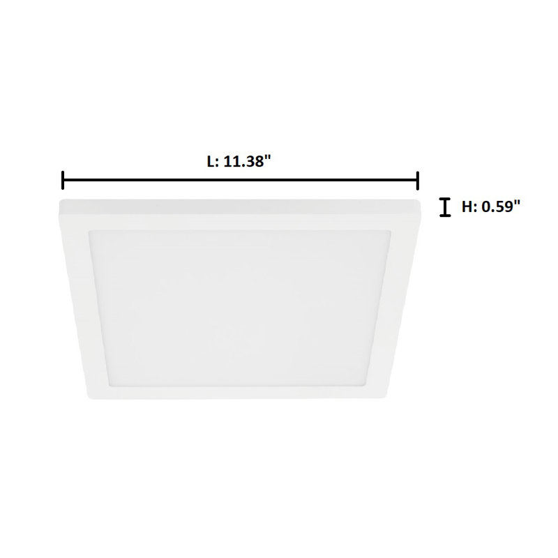 Willowridge Acrylic LED Flush Mount, 11.38" H x 11.38" W x 0.6" D