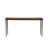 Lemy Sofa Console Table, 62 Inch Rectangular Brown Top, Black Frame