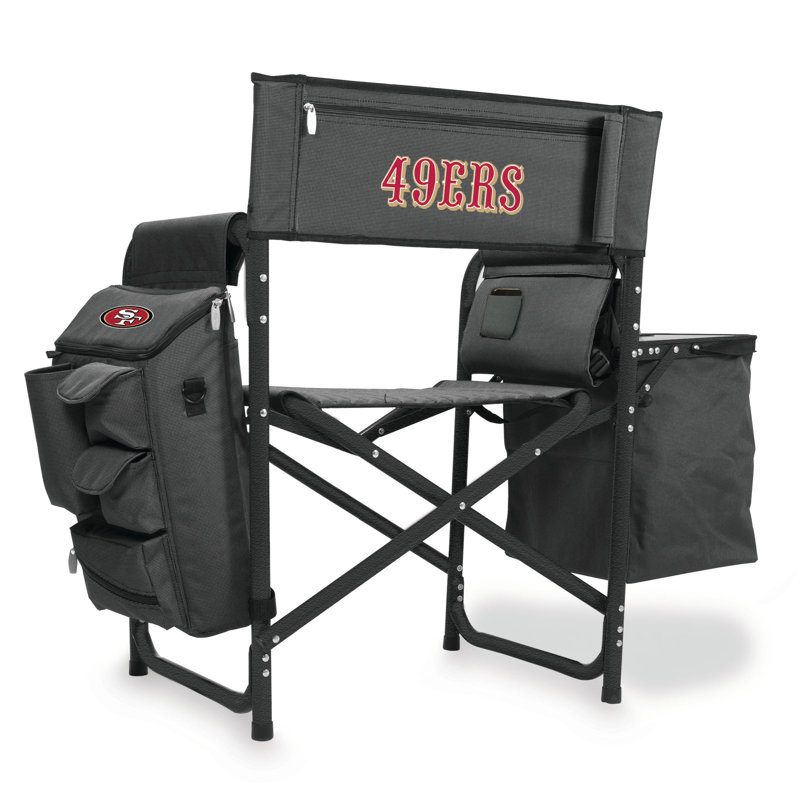Folding Camping Chair with Cushions, Black