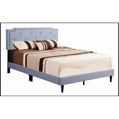 Upholstered Bed Frame with Button Tufted Headboard, Combining Comfort and Style for a Luxurious Sleeping Experience