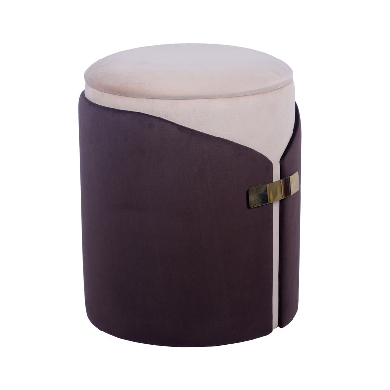 Two-Toned Ottoman With Storage Or Vanity Stool