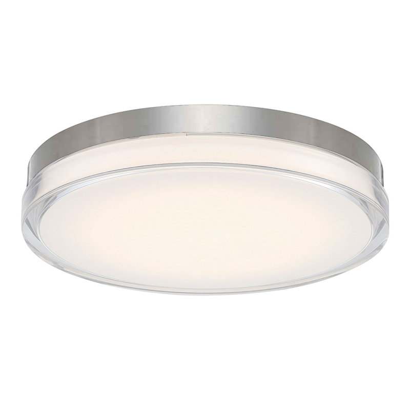 Plafonnier encastré rond à intensité variable Pi Pi, 3000 K, H 2,5 po x l 15 po x P 15 po, Acier Inoxydable