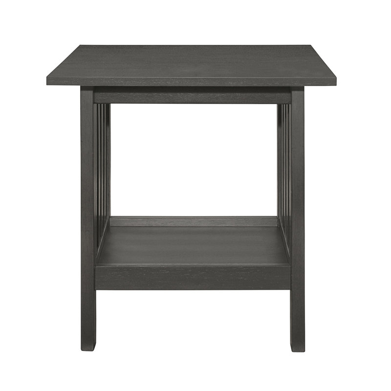 Mobilier d'appoint gris antique, table en bois classique pour espace de vie transitionnel en gris, table basse et 2 tables de bout