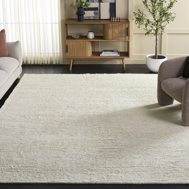 Tapis de performance uni tissé à la main Casablanca, Rectangle 8 pi x 10 pi