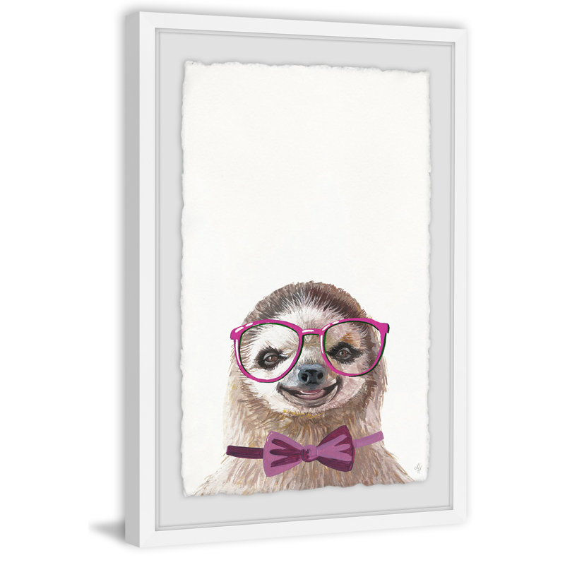 Dulaney Sloth With A Bow - Single Picture Frame Painting, 30cm H x 20cm W