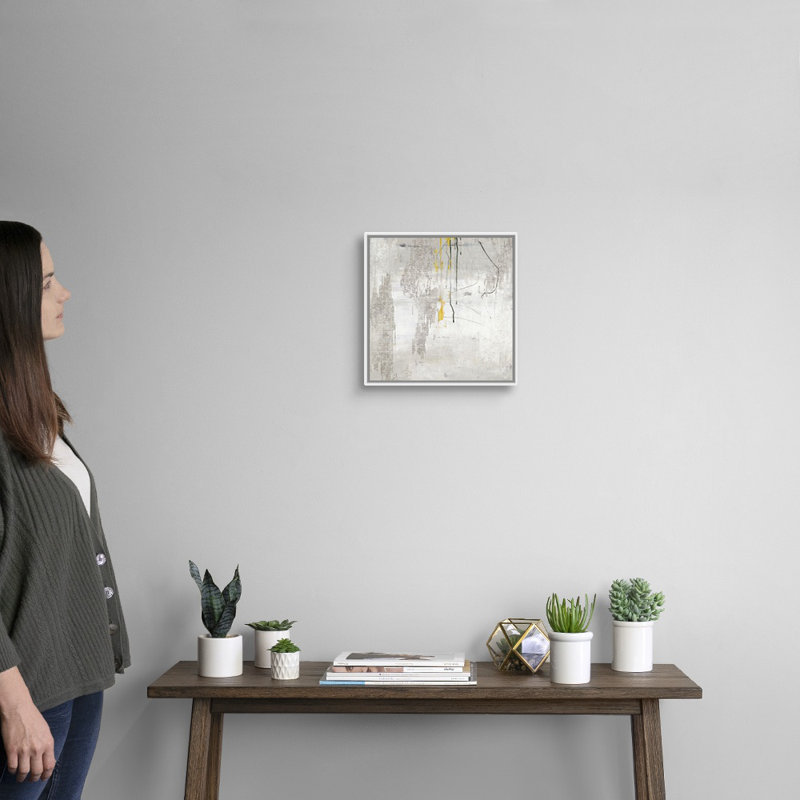 Reproduction d’art sur toile, "trickle I" par PI studio, Toile blanche encadrée, H 14 po x l 14 po x P 1,75 po