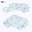 Canapé modulaire rembourré 3 pièces Mamounia-1107981419