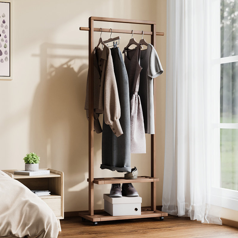 65.5cm Rolling Clothing Rack, Walnut