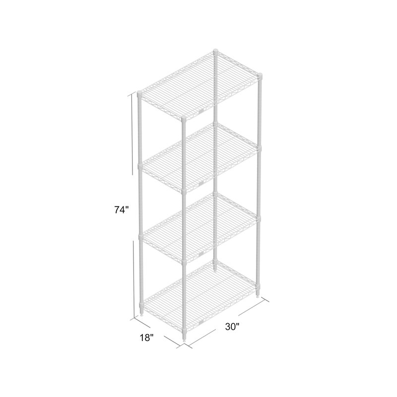 Étagère de démarrage, Poly-Z-Brite, H 74 po x l 30 po x P 18 po