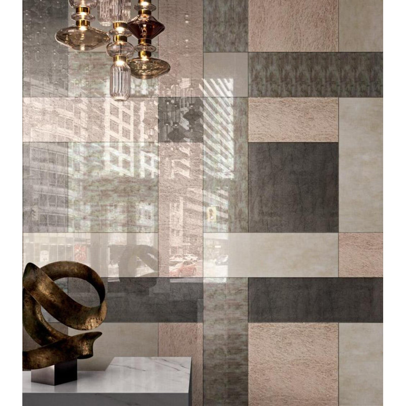 7.75" x 23.38" x 0.25" Vetrite - Elephant Charcoal Vetrite Tile