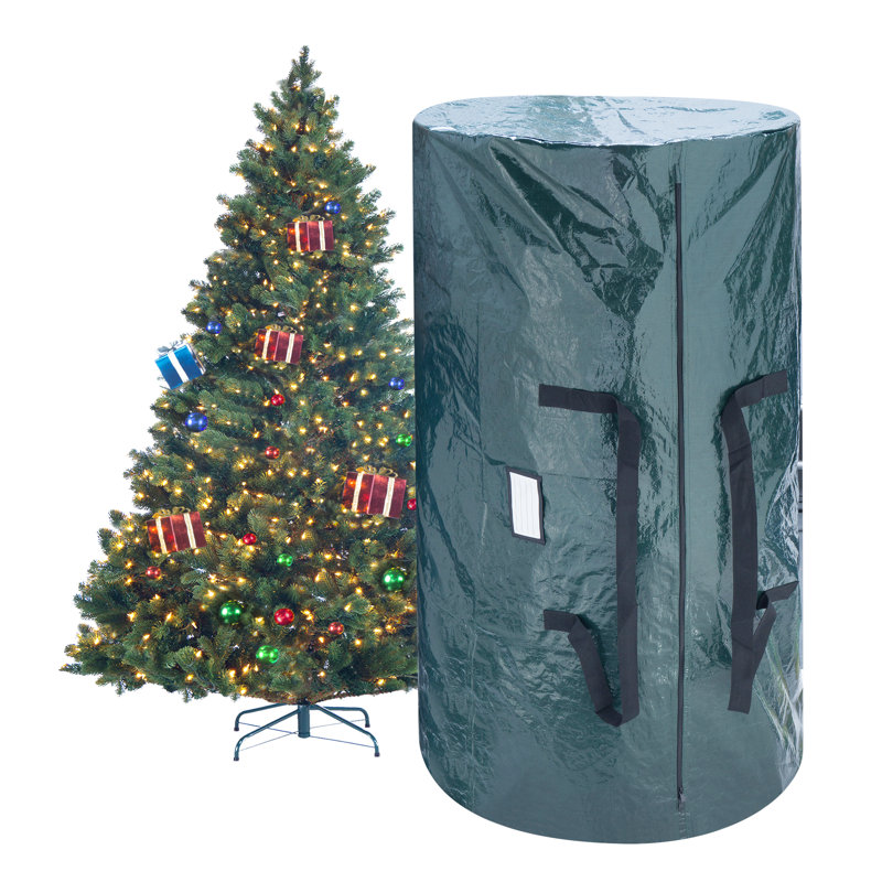 Ensemble de housse de rangement pour arbre de noël vert de luxe 2 pièces