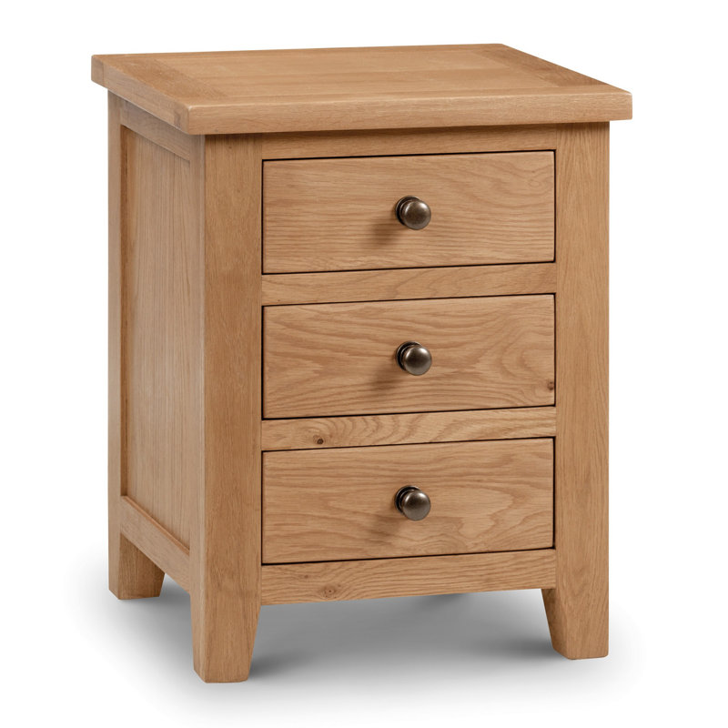 North Castle 48 cm W Solid Wood Bedside Table