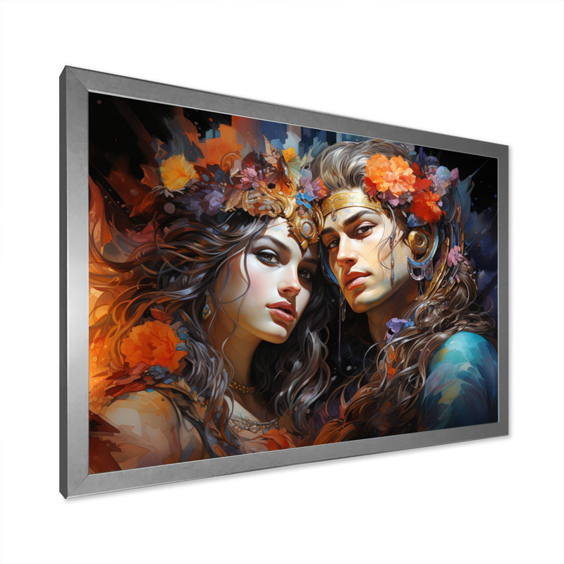 «Hinduisim Ardhanarishvaras Unity II», reproduction sur toile, H 16 po x l 32 po x P 1 po, Cadre photo argenté