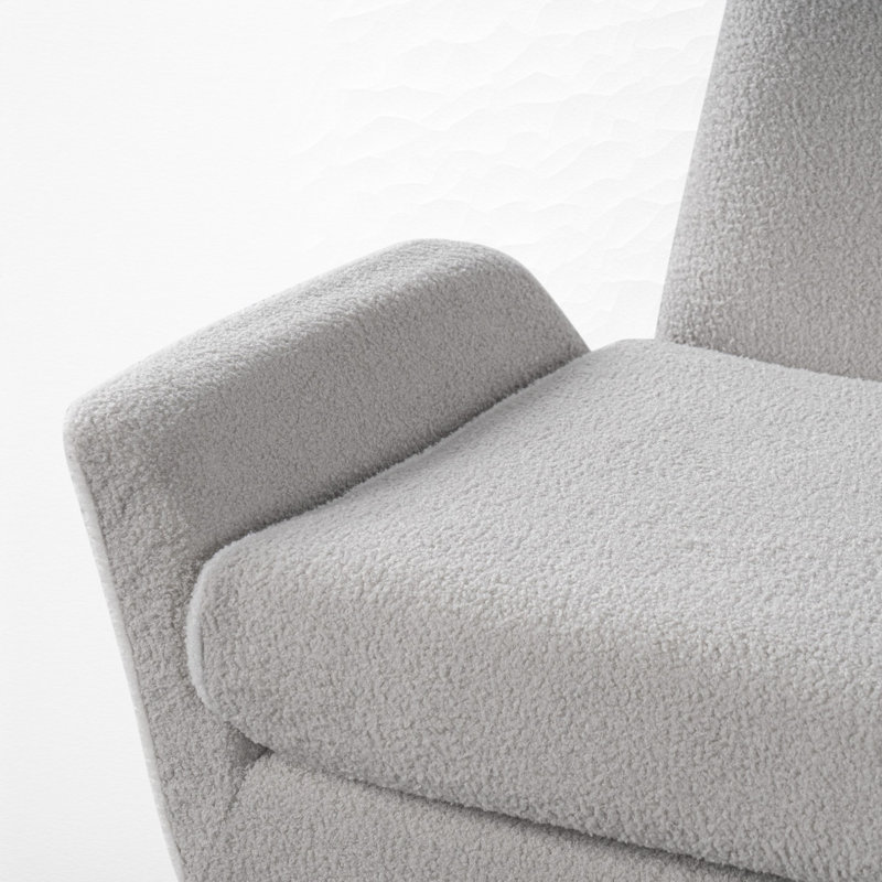 Fauteuil d'appoint rembourré avec pieds en bois d'hévéa, Gray