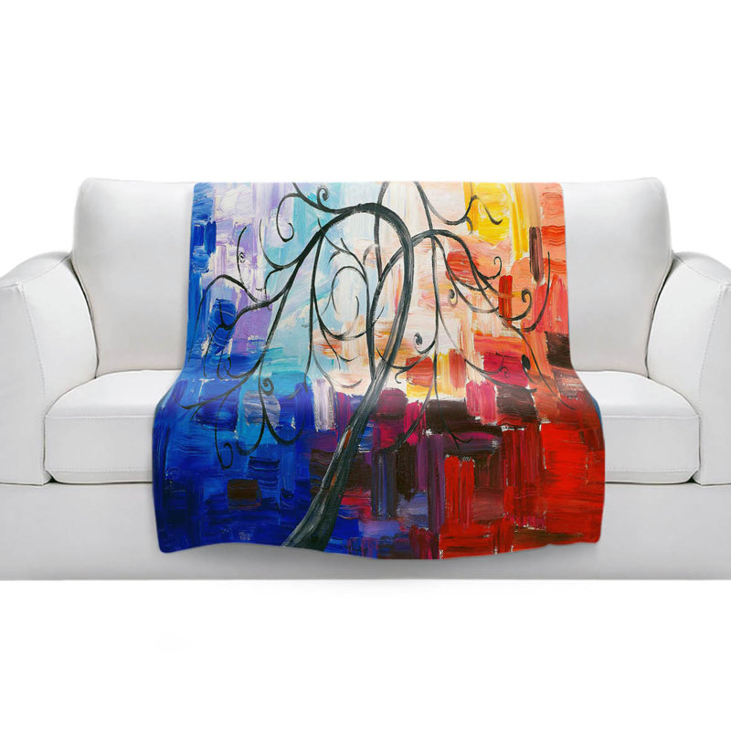 Couverture sherpa doux arbre de couleur vii, l 68 po x L 80 po