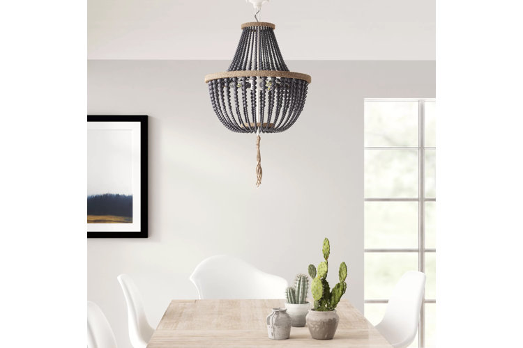 Emiliano 3 - Light Unique Empire Chandelier with Beaded Accents