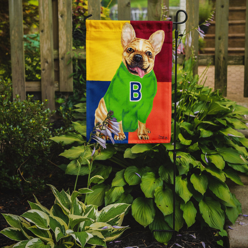 Drapeau de jardin french bouledogue go team, H 15 po x l 11 po