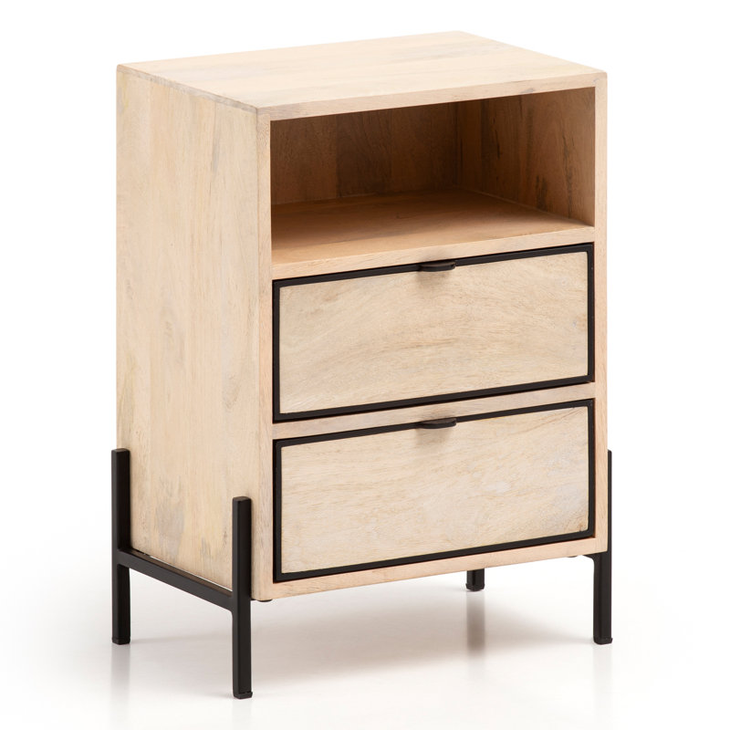 50cm W Metal Bedside Table