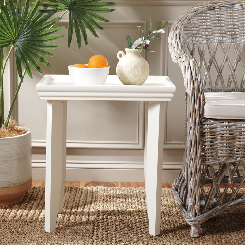 Table de bout avec plateau de 22,8 po de hauteur, Blanc
