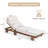 78.8'' Outdoor Patio Chaise Lounge Chair, Acacia Wood Adjustable Recliner with Headrest and Retractable Side Tray-1733607488
