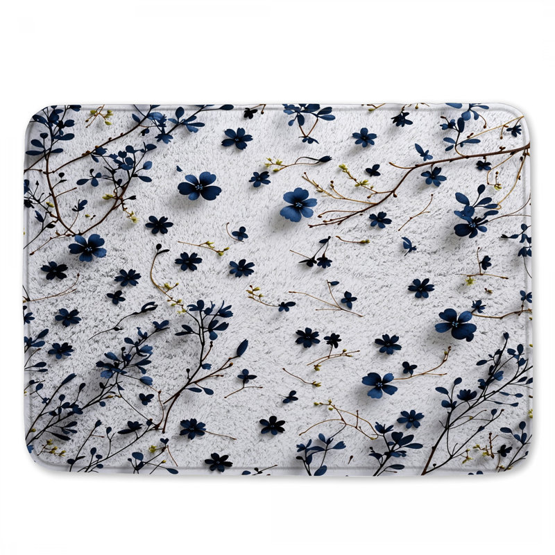 Tapis de bain floral, 24in W x 17in L