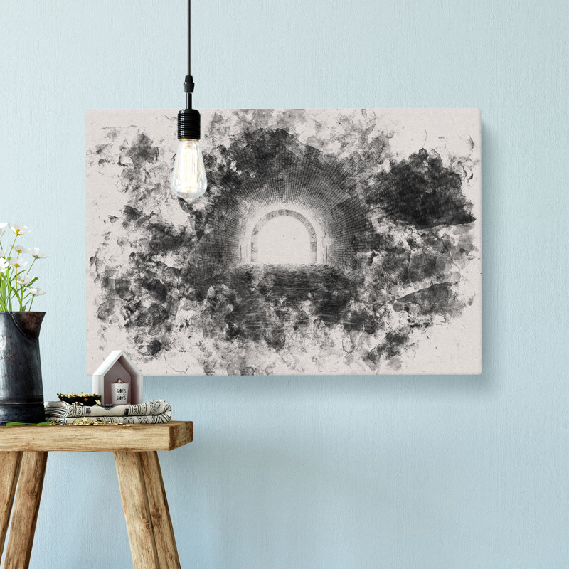 Brick Tunnel - Wrapped Canvas Print, 50cm H x 76cm W x 3cm D