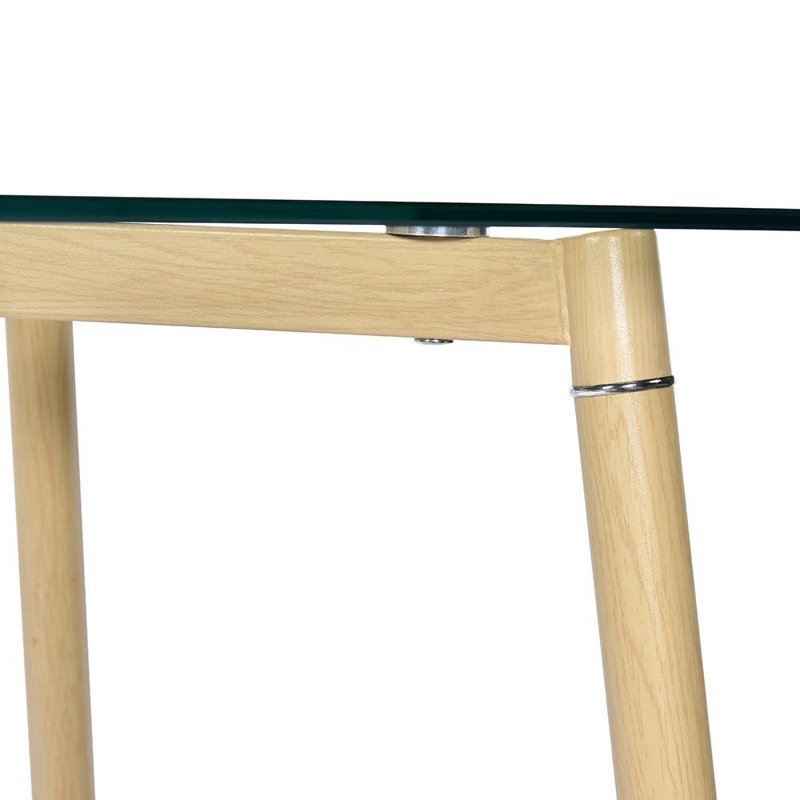 Glass Top Metal Base Dining Table