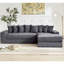 Lit convertible en L en forme de L à 3 places, gris foncé, 8 coussins, sans assemblage, pour un siège fonctionnel, idéal pour les bureaux à domicile-1265400524