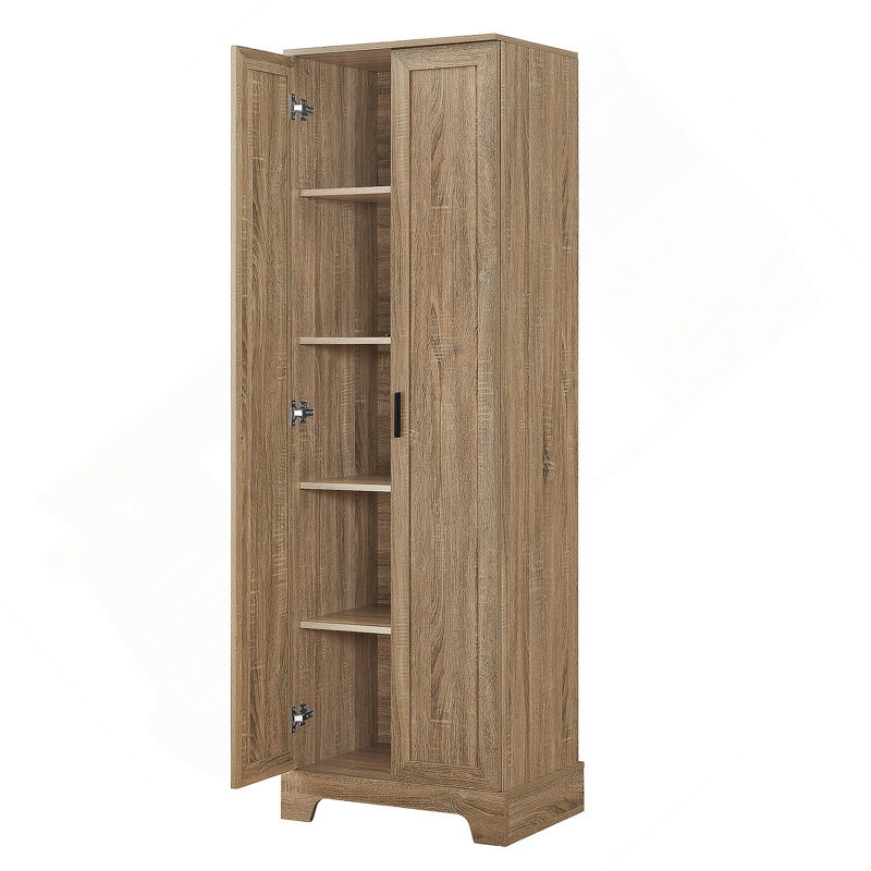 Armoire de rangement polyvalente avec deux portes pour la salle de bain et le bureau, tablettes réglables pour des solutions de rangement flexibles
