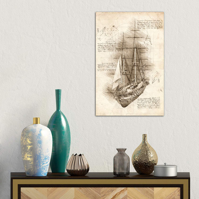 Old Sailing Ship Barque by Cornel Vlad - Wrapped Canvas Print, 66.04 cm H x 45.72 cm W x 3.175 cm D