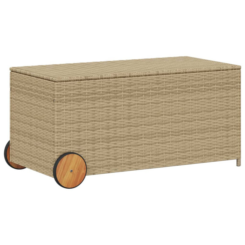 17 Stories Norty 107cm W 50L Deck Box with Wheels, Mix Beige