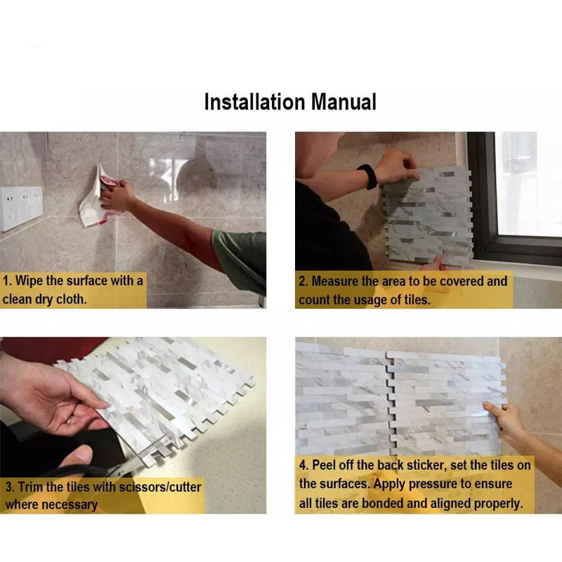 12 in. W x 12 in. L Fireplace Surround Peel and Stick Mosaic Tile