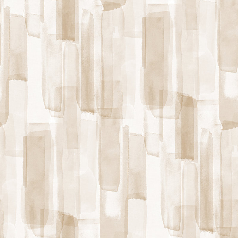 Papier peint adhésif aquarelle en verre neutre beige, Beige