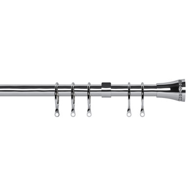 Gleason Chrome Adjustable 1.9cm Single Curtain Pole