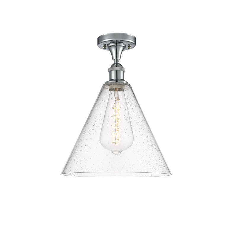 Plafonnier semi-encastré 1 lumière Andilynn, H 14,75 po x l 12 po x P 12 po, Chrome poli