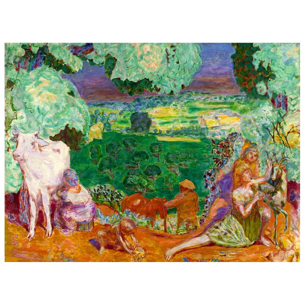 Gerahmtes Leinwandbild La Symphonie Pastorale von Pierre Bonnard