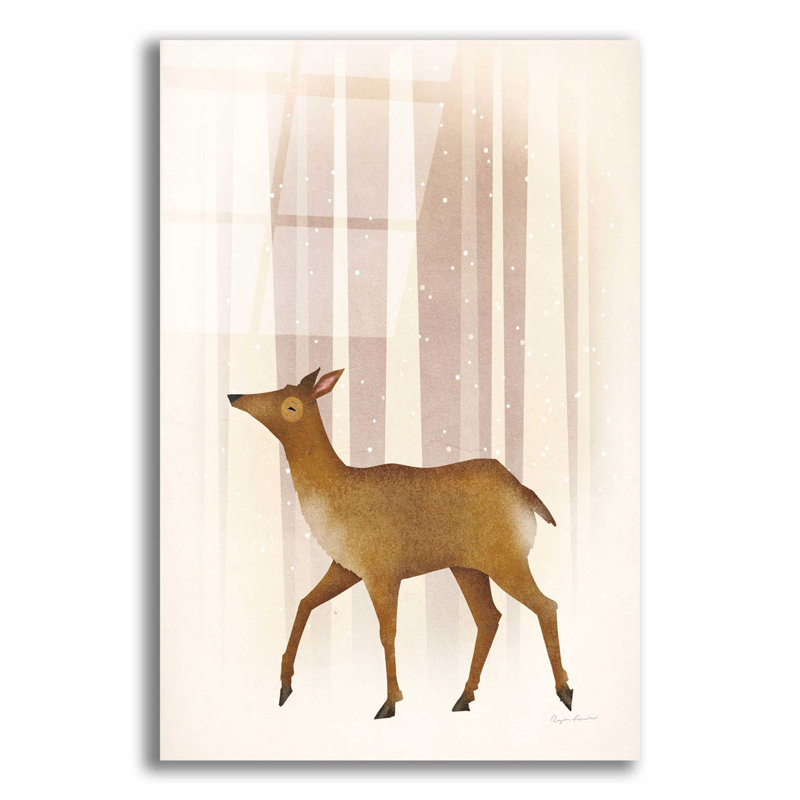 «Snowy Doe» par Ryan Fowler, H 16 po x l 12 po x P 0,13 po