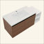 Meuble-lavabo mural avec lavabo de comptoir en résine, 1 tablette de rangement, 2 portes à fermeture douce (KD-Packing)
