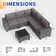 Ensemble de conversation modulaire en rotin pour 5 personnes avec coussins