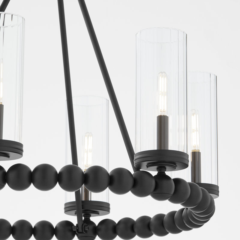 Lee Boulevard 6 Light Ring Chandelier | Matte Black, Matte Black