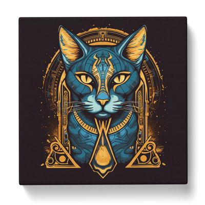 Egyptian Cat Liquify No.2 - Wrapped Canvas - Framed Print